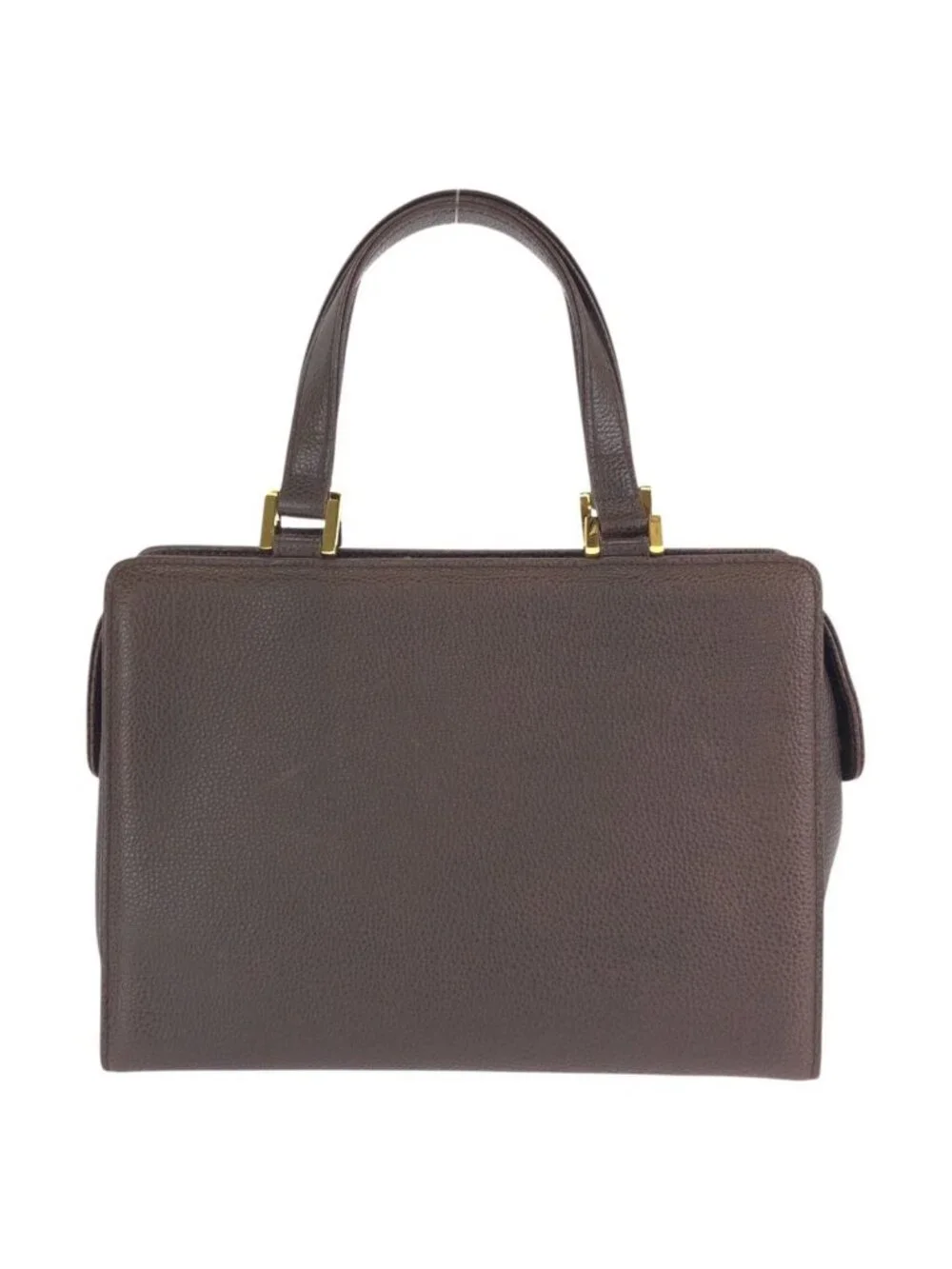 Saint Laurent Vintage YSL Brown Gold Leather Handbag